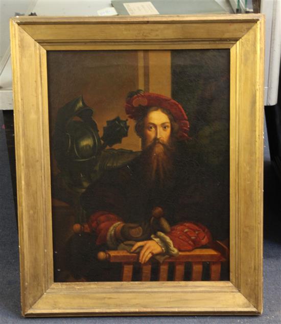19th century Continental School Portraits of 17th century gentlemen 19 x 14.75in.